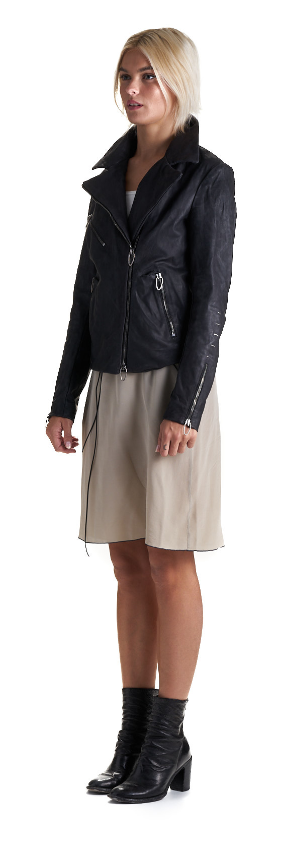 DANIELE BASTA LEATHER AND SILVER JACKET 